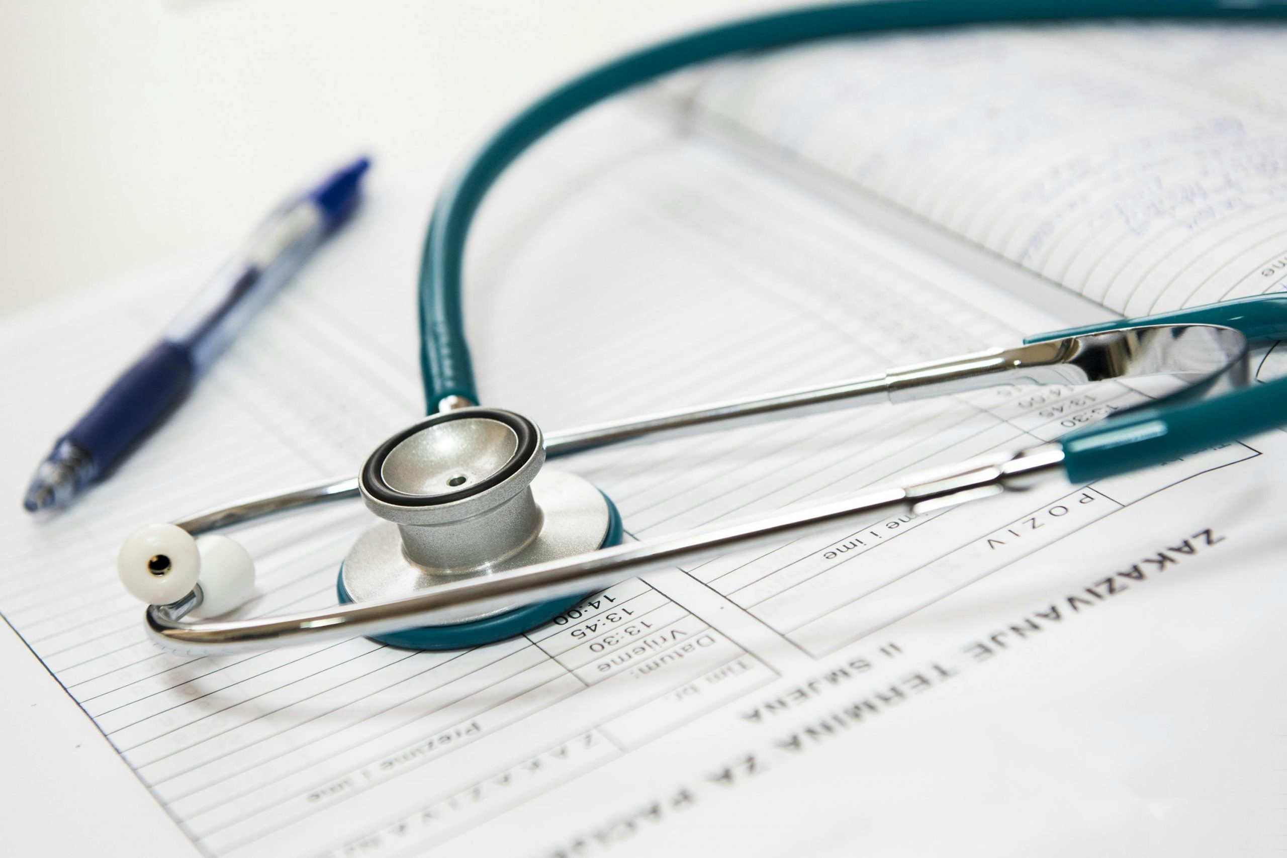Doctors notes and stethoscope